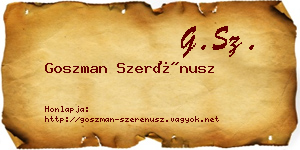 Goszman Szerénusz névjegykártya